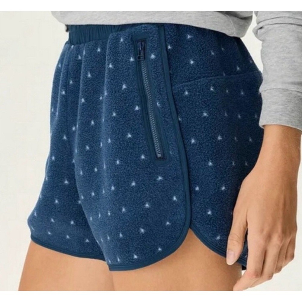 Outdoor Voices Women's Shorts Primofleece 4" Navy Birdseye Small Oversized Comfy